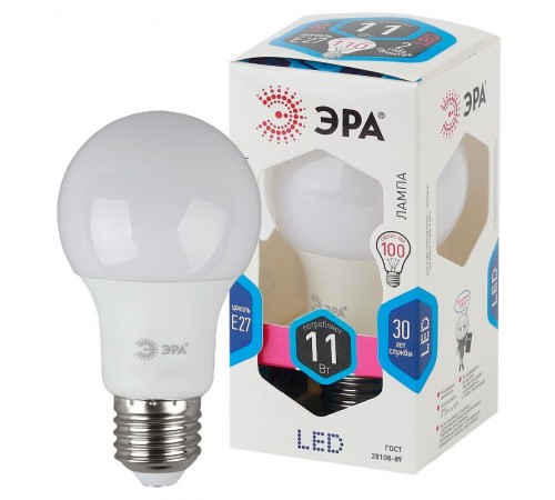 Лампа светодиодная LED 11Вт Е27 220В 4000К smd A60 шар  Б0029821  ЭРА