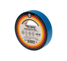 Изолента ПВХ 0.13х15 мм, 20 м, синяя  KR-09-2605  Kranz