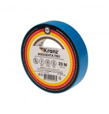 Изолента ПВХ 0.13х15 мм, 20 м, синяя  KR-09-2605  Kranz