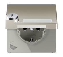 Штепсельная розетка SCHUKO 16A 250V~ с откидной крышкой и полем для надписи ES1520NAKLSL Jung