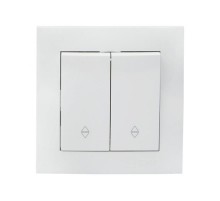 Валенсия выключатель 2-кл. 10А белый проходной EKF PROxima   EWV10-027-10   EKF