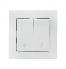 Валенсия выключатель 2-кл. 10А белый проходной EKF PROxima   EWV10-027-10   EKF