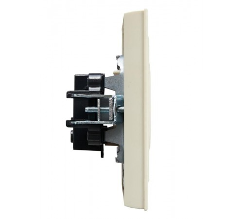 BRITE Розетка без заземления без шторок10А в сборе РСР10-1-0-БрКр бежевый  BR-R10-10-K10-F  IEK