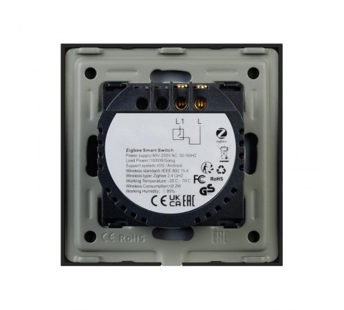Выключатель сенсорный SWT-OMALI-S01-ZB-BK (250V, 10A, Zigbee) (Arlight, Стекло)  050033  Arlight