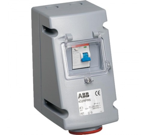 Розетка с УЗО 316RPR6, 16А, 3Р+Е, IP44, 6ч  2CMA168269R1000  ABB
