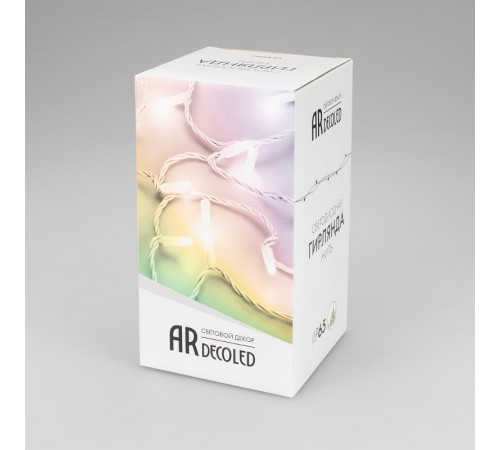 Светодиодная гирлянда ARD-STRING-CLASSIC-20000-BLACK-200LED-MILK-SYNC RGB (230V, 13W) (Ardecoled, IP65)  028205  Arlight