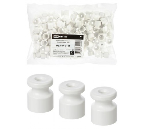 Изолятор пластиковый белый (100 шт)  SQ2804-0101  TDM