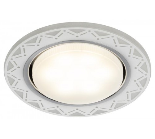 Светильник точечный встраиваемый DK LD27 WH/WH декор cо светодиодной подсветкой GX53, белый/белый  Б0037388  ЭРА