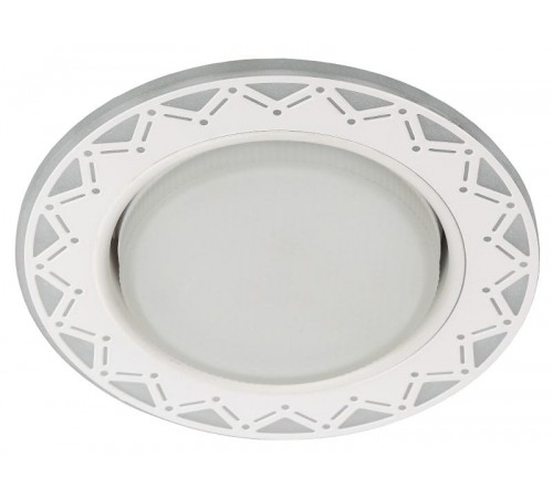 Светильник точечный встраиваемый DK LD27 WH/WH декор cо светодиодной подсветкой GX53, белый/белый  Б0037388  ЭРА