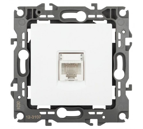 Розетка ЭРА Серия 12 12-3107-01М информационная RJ45, белый матовый   Б0065712  ЭРА
