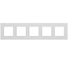 Рамка для розеток и выключателей Elegance 14-5015-01 Classic, на 5 постов, белый  Б0060591  ЭРА