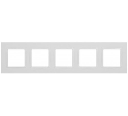 Рамка для розеток и выключателей Elegance 14-5015-01 Classic, на 5 постов, белый  Б0060591  ЭРА