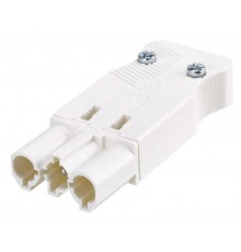 Simon Connect Коннектор штыревой "папа", 3-х проводный, на кабель, винтовое соединение,, белый  CR0004-9  Simon