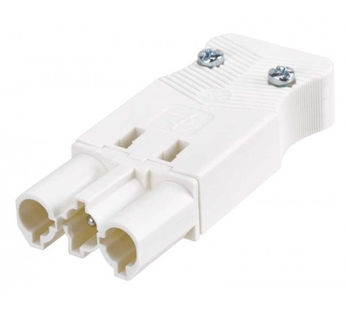 Simon Connect Коннектор штыревой "папа", 3-х проводный, на кабель, винтовое соединение,, белый  CR0004-9  Simon
