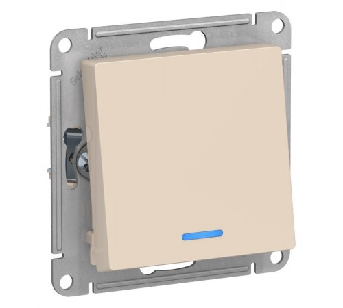 AtlasDesign Бежевый Переключатель 1-клавишный с подсветкой, сх.6а, 10АХ, механизм  ATN000263  SE