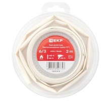 Термоусаживаемая трубка ТУТ нг 6/3 белая ролик 2 м tut-6-w-bEKF