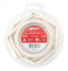 Термоусаживаемая трубка ТУТ нг 6/3 белая ролик 2 м tut-6-w-bEKF