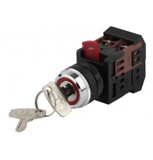 Переключатель АKS-22 черный с ключ. 2 полож. I-O 1з+1р (10/400/3200)  Б0045677  ЭРА