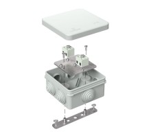 Коробка огнестойкая для о/п 40-0210-FR1.5-4 Е15-Е120 RAL7035 80х80х40 (44 шт/кор) серая  40-0210-7035-FR1.5-4  Промрукав