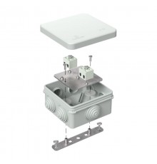 Коробка огнестойкая для о/п 40-0210-FR1.5-4 Е15-Е120 RAL7035 80х80х40 (44 шт/кор) серая  40-0210-7035-FR1.5-4  Промрукав