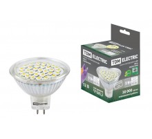 Лампа светодиодная LED 5Вт GU5.3 12В 3000К MR16 SMD отражатель (рефлектор)  SQ0340-0006  TDM