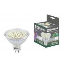 Лампа светодиодная LED 5Вт GU5.3 12В 3000К MR16 SMD отражатель (рефлектор)  SQ0340-0006  TDM