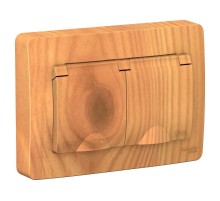 Blanca Ясень С/У Розетка 2-ая с заземлением IP44 со шторками, 16А, 250В  BLNRS441125  SE