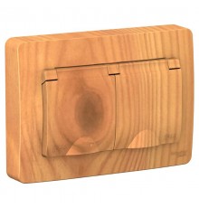 Blanca Ясень С/У Розетка 2-ая с заземлением IP44 со шторками, 16А, 250В  BLNRS441125  SE