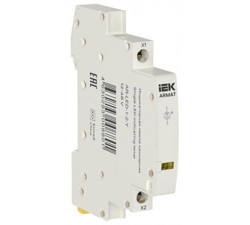 ARMAT Лампа индикаторная одинарная LED 12-48В AC/DC желтая  AR-LED-1-2-Y  IEK