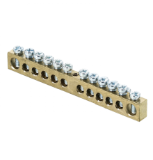 Шина "0" (8х12мм.) 125А 12 отверстий крепеж по центру латунь EKF PROxima  sn0-125-12-c  EKF