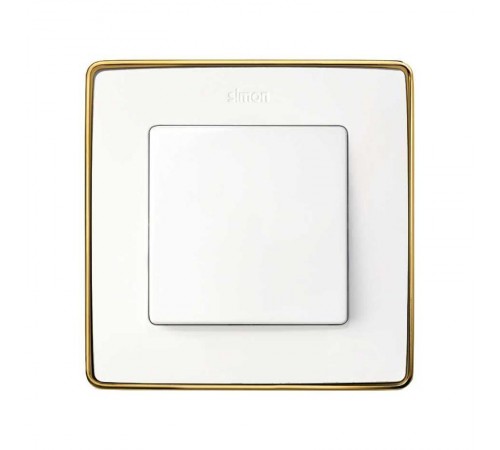 Simon 82 Рамка декоративная, 1 пост, Select, S82 Detail, белый-золото  8201610-245  Simon