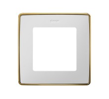 Simon 82 Рамка декоративная, 1 пост, Select, S82 Detail, белый-золото  8201610-245  Simon