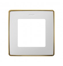 Simon 82 Рамка декоративная, 1 пост, Select, S82 Detail, белый-золото  8201610-245  Simon