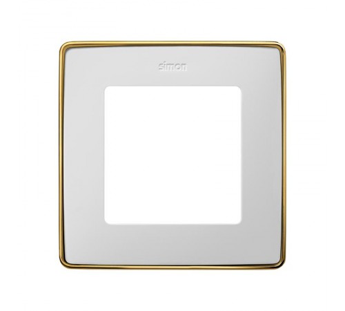 Simon 82 Рамка декоративная, 1 пост, Select, S82 Detail, белый-золото  8201610-245  Simon