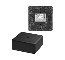 Коробка распаячная КР 100х100х44 ОП черная, IP40, инд. штрихкод  SQ1401-0959  TDM
