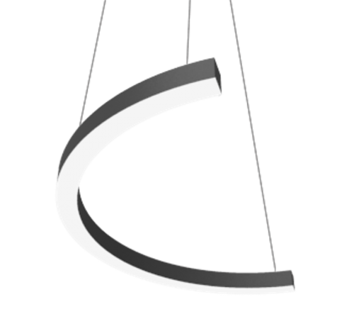 Светодиодный светильник Enso C 1050х525х40 мм 38 Вт 3000 К подвесной RAL9005 черный матовый с рассеивателем опал  V1-R0-9C525-30000-2003830  VARTON