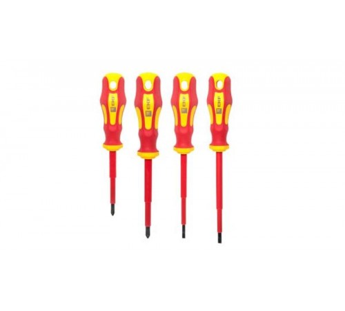 Набор изолированных отверток PH1 PH2 SL4 SL5,5 (крестовые, шлицевые) EKF MASTER  Scrset-01  EKF