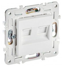 SKANDY Розетка компьютерная двойная RJ45 кат.5E SK-K03W арктический белый  SK-K20-1-K01  IEK