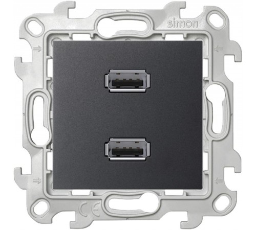 Simon 24 Графит Коннектор 2хUSB  2411090-038  Simon
