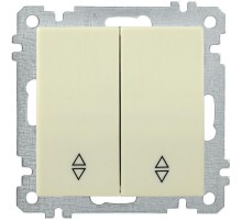 BOLERO кремовый Выключатель 2-клавишный проходной 10А ВС10-2-2-Б  EVB22-K33-10  IEK