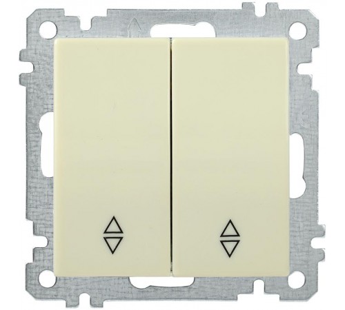 BOLERO кремовый Выключатель 2-клавишный проходной 10А ВС10-2-2-Б  EVB22-K33-10  IEK