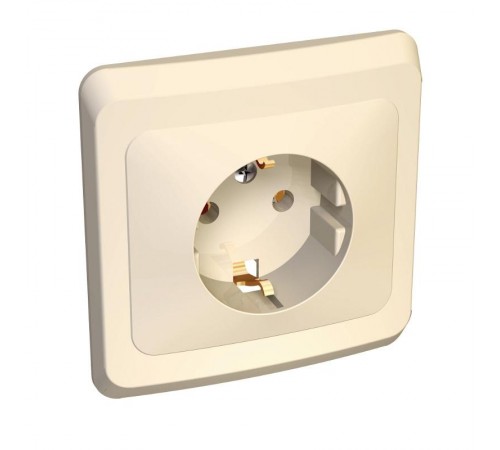 Этюд Кремовый С/У Розетка с заземлением без шторок  PC16-003K  SE