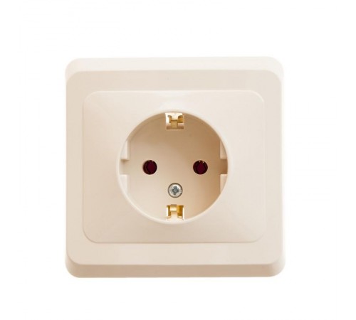 Этюд Кремовый С/У Розетка с заземлением без шторок  PC16-003K  SE