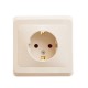 Этюд Кремовый С/У Розетка с заземлением без шторок  PC16-003K  SE