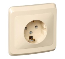 Этюд Кремовый С/У Розетка с заземлением без шторок  PC16-003K  SE