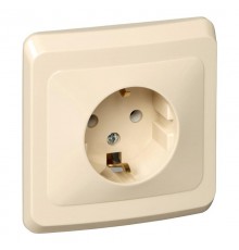 Этюд Кремовый С/У Розетка с заземлением без шторок  PC16-003K  SE
