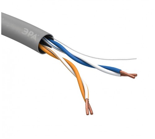 ЭРА Кабель витая пара U/UTP 2x2x24AWG Cat5e CU PVC 305м SIMPLE  Б0044425  ЭРА