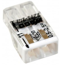 Клемма с пастой 2-проводная 0.5-2.5мм2 одножильный белый (уп/100шт)  2273-242  WAGO