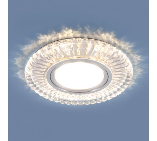 Светильник точечный встраиваемый 2239 MR16 CL прозрачный с подсветкой  a045480  Elektrostandard