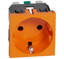 Розетка Mosaic 2M 2P+Т нем.ст.. оранжевая  077217  Legrand